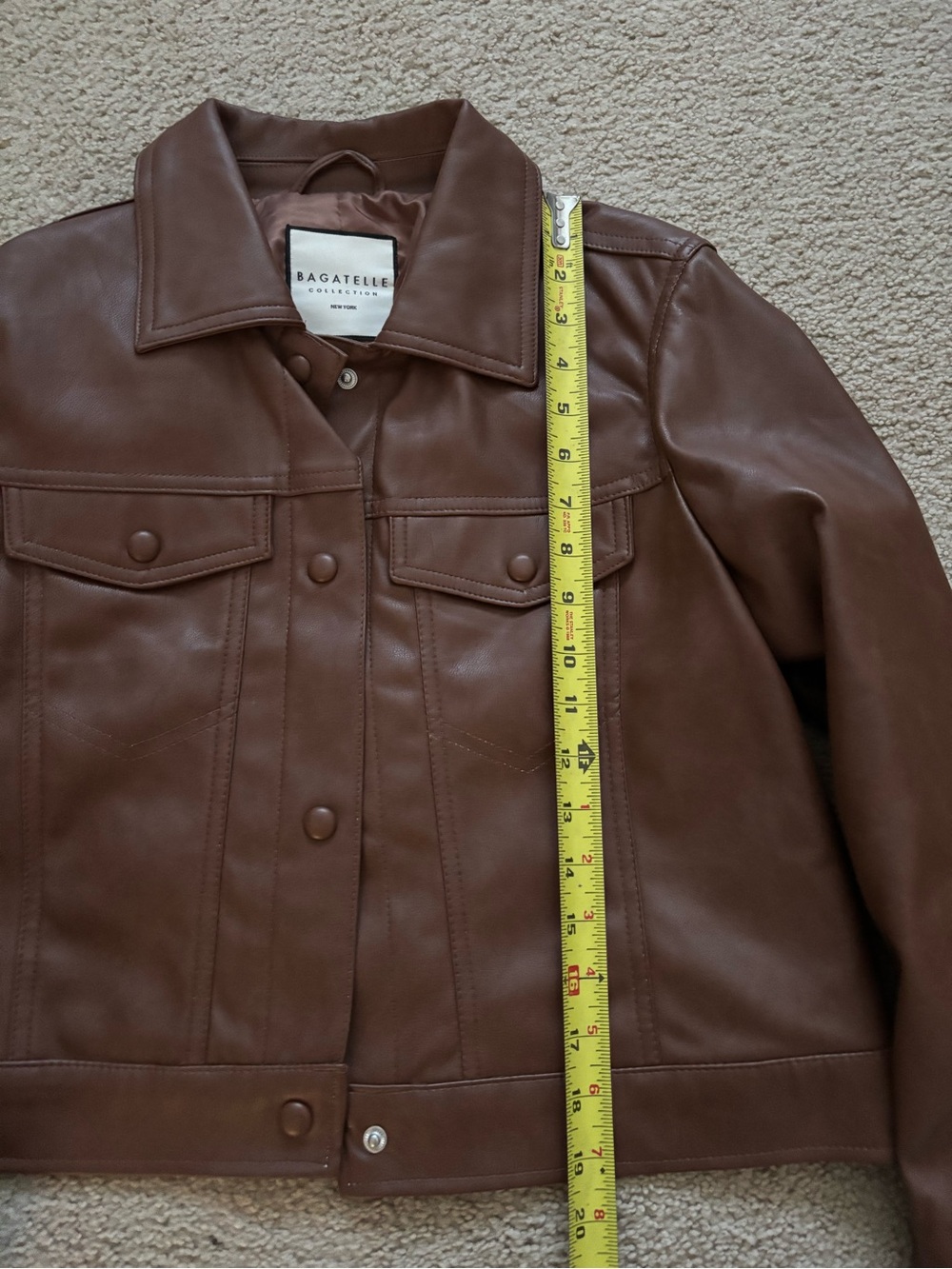 NWT Bagatelle Collection Women’s Faux Leather Jacket Brown - Picture 5 of 5